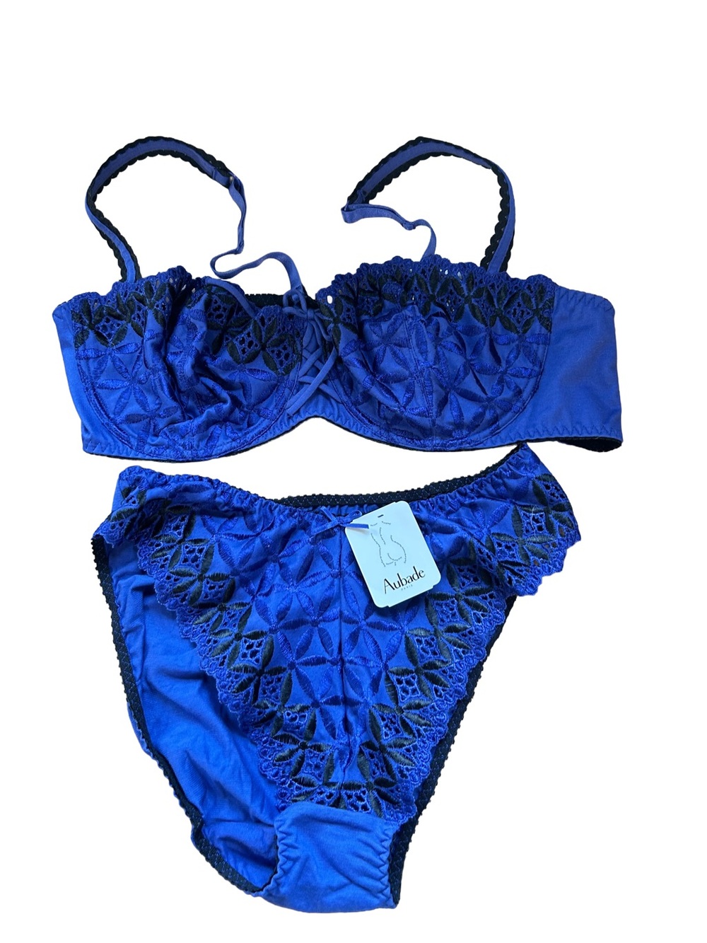 VTG 2006 NWT Aubade Paris Bahia Demi Bra (36D) & Matching Briefs Set – Deadstock